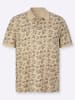 Sieh an! Kurzarm-Poloshirt in sand-dunkeltaupe-bedruckt