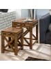 KADIMA DESIGN 2er Set Beistelltisch PALI Massiv-Holz Wohnzimmer-Tisch