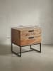 KADIMA DESIGN Nachttisch Massivholz / Metall 50x40x51 cm Nachtschrank