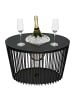 COOTAB Cooler Table 3-in-1 Loungetisch mit Edelstahl-Kühler Stockholm 46 cm in schwarz