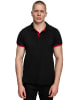 Rusty Neal Kontrast Polo Pique Shirt Regular Fit in Schwarz / Rot