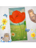 Mr. & Mrs. Panda Saunahandtuch Blume Mohnblume Design ohne Spruch in Weiß