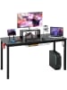 COSTWAY 140cm Schreibtisch Computertisch in Schwarz