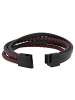 Adeliás Herren Edelstahl Armband Lederarmband in braun