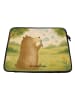 Mr. & Mrs. Panda Laptop Tasche Bär Seifenblasen Design ohne Spruch in Weiß