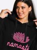 sheego Sweatshirt in schwarz-pink-bedruckt