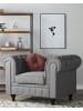 Beliani Sessel CHESTERFIELD in Grau/Braun - (W) 112 x (H) 79 x (L) 85 cm