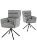 DUBI Möbel 2er-Set: Drehstuhl Mika-Jana in Grau - (B)59 x (H)94 x  (T)66 cm