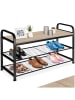tectake Schuhregal Southampton 91 x 36 x 55 cm, Industrial Holz hell, Eiche Sonoma