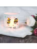 Mr. & Mrs. Panda Windlicht Glas Bienen Paar mit Spruch in Transparent