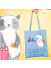 Mr. & Mrs. Panda Canvas Tasche Unbekannte Orte erkunden mit Spruch in Sky Blue