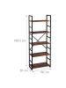 relaxdays Bücherregal in Braun/ Schwarz - (B)60 x (H)158,5 x (T)30 cm