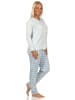 NORMANN Schlafanzug Pyjama karierter Jersey Hose - 61806 in hellblau