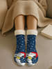Snoopy Peanuts Snoopy Hüttensocken Haussocken Kuschelsocken Wintersocken in blau/weiß