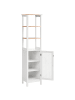 Beliani Badezimmerschrank ALAMOS in Weiß/Braun - (W) 40 x (H) 160 x (L) 30 cm