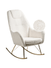 Beliani Schaukelsessel GULSELE in Weiß/Gold - (W) 70 x (H) 105 x (L) 95 cm