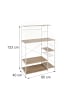 relaxdays Küchenregal in Natur/ Weiß - (B)80 x (H)123 x (T)40 cm