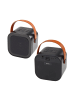 Wisam® Karaoke Set Lautsprecher 2 Mikrofone LED Schwarz