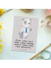 Mr. & Mrs. Panda Postkarte Bürgermeister Held mit Spruch in Grau Pastell