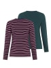 Kangaroos Langarmshirt in Aubergine gestreift