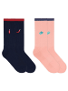 von Jungfeld Tennissocken Mix & Match Tennis Socken-Set in Navy Rosa