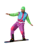 tectake Herrenkostüm  Retro 80er 90er Ski Anzug  Kultige Farbkombination: Lila, blau, gr