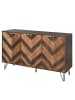 ABRIHOME Sideboard mit drei Massivholztüren 120x38 cm und Eisenfüßen