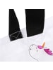 Mr. & Mrs. Panda Strandtasche Einhorn Yoga mit Spruch in Weiß