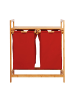 Lumaland Wäschekorb Bambus 73x64x33cm rot 2 Wäschesäcke ausziehbar rot