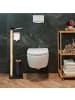 relaxdays WC Garnitur in Weiß/ Natur - (B)23 x (H)80,5 x (T)18 cm