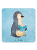 Mr. & Mrs. Panda Untersetzer für Gläser Pinguin Buch ohne Spruch in Eisblau