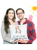 Mr. & Mrs. Panda Kissen 40x40 Kuh mit Spruch in Weiß