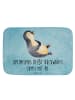 Mr. & Mrs. Panda badezimmermatte Pinguin Lachen mit Spruch in Eisblau