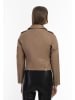 faina Damen Bikerjacke Aus Kunstleder in Beige Creme