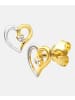 Vanlere Ohrstecker aus 375 Gelbgold mit Zirkonia Herz-Design