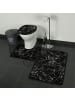 Zellerfeld Marmour 3-teilig Bad Matte Dusche Set Rutsch Stand Bad Matten in Schwarz