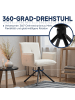 Home Nature Wohnkonzept Essstuhl aus Cord quadratisch 360° drehbar in Weiß 49x56x87 cm
