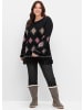 sheego Strickpullover in schwarz-gemustert