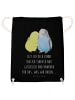 Mr. & Mrs. Panda Stofftasche Wellensittich Liebe mit Spruch in Schwarz