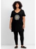 sheego Longshirt in schwarz