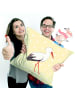 Mr. & Mrs. Panda Kissen 40x40 Storch ohne Spruch in Gelb Pastell
