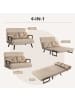 HOMCOM Schlafsofa in Braun 102L x 73B x 81H cm