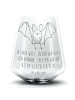 Mr. & Mrs. Panda Glas Fledermaus Flügel mit Spruch in Transparent
