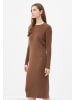 Finn Flare Strickkleid Fine Rib in dark beige