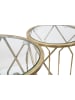 Mauro Ferretti Set aus 3 runden, goldfarbenen Metalltischen, Ø cm 32x71-28x65-23x61