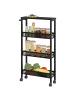 VASAGLE Rollwagen Dacey in Schwarz - (B)45.4 x (H)77 x (T)13 cm