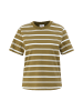 s.Oliver T-Shirt kurzarm in Olive-weiß