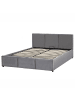 Beliani Bettgestell BOUSSE in Grau - (W) 150 x (H) 80 x (L) 220 cm