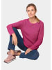 GOLDNER Baumwollpullover mit Patentgrobstrick in pink