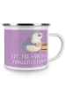 Mr. & Mrs. Panda Emaille Tasse Junggesellenabschied Spaß mit Spruch in Lavendeltraum